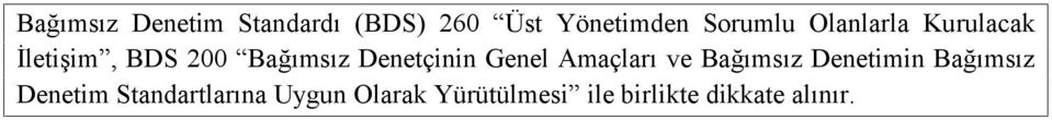 Genel Amaçları ve Bağımsız Denetimin Bağımsız Denetim