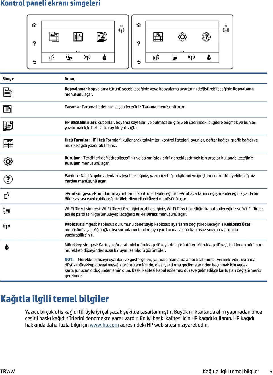 HP Basılabilirleri: Kuponlar, boyama sayfaları ve bulmacalar gibi web üzerindeki bilgilere erişmek ve bunları yazdırmak için hızlı ve kolay bir yol sağlar.