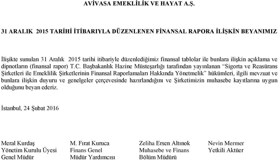 dipnotların (finansal rapor) T.C.