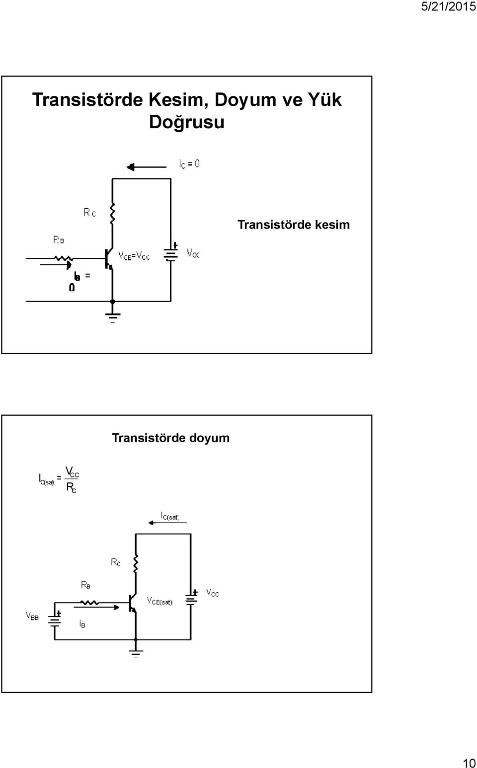 Transistörde kesim