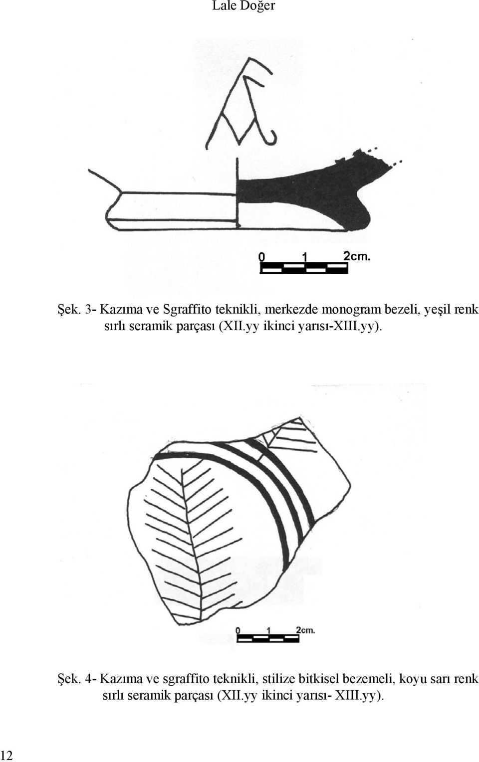 sırlı seramik parçası (XII.yy ikinci yarısı-xiii.yy). Şek.