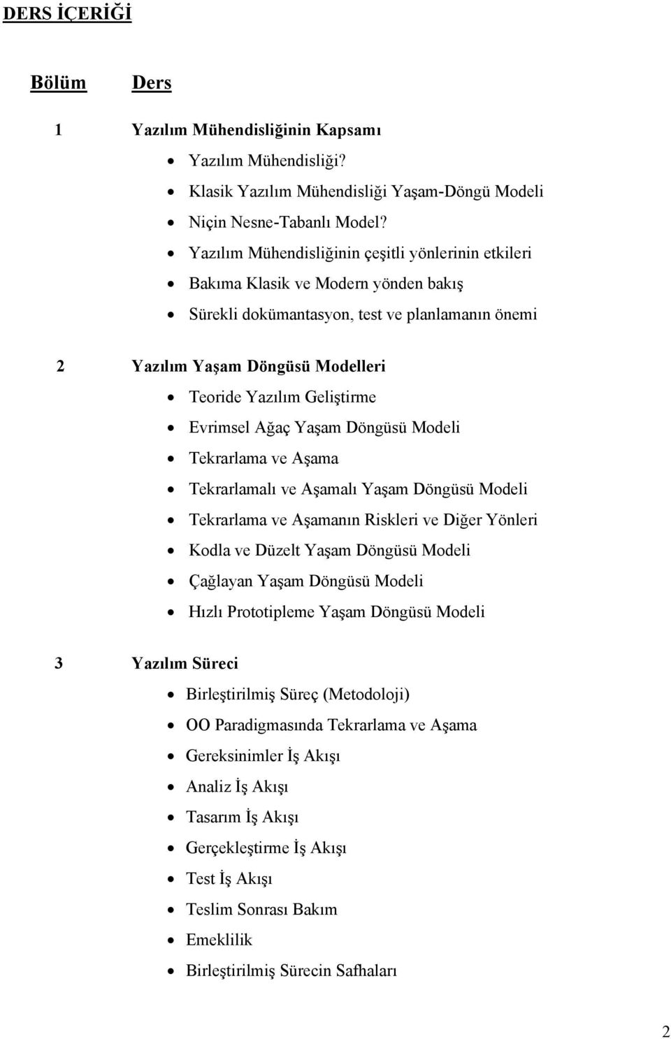 Evrimsel Ağaç Yaşam Döngüsü Modeli Tekrarlama ve Aşama Tekrarlamalı ve Aşamalı Yaşam Döngüsü Modeli Tekrarlama ve Aşamanın Riskleri ve Diğer Yönleri Kodla ve Düzelt Yaşam Döngüsü Modeli Çağlayan