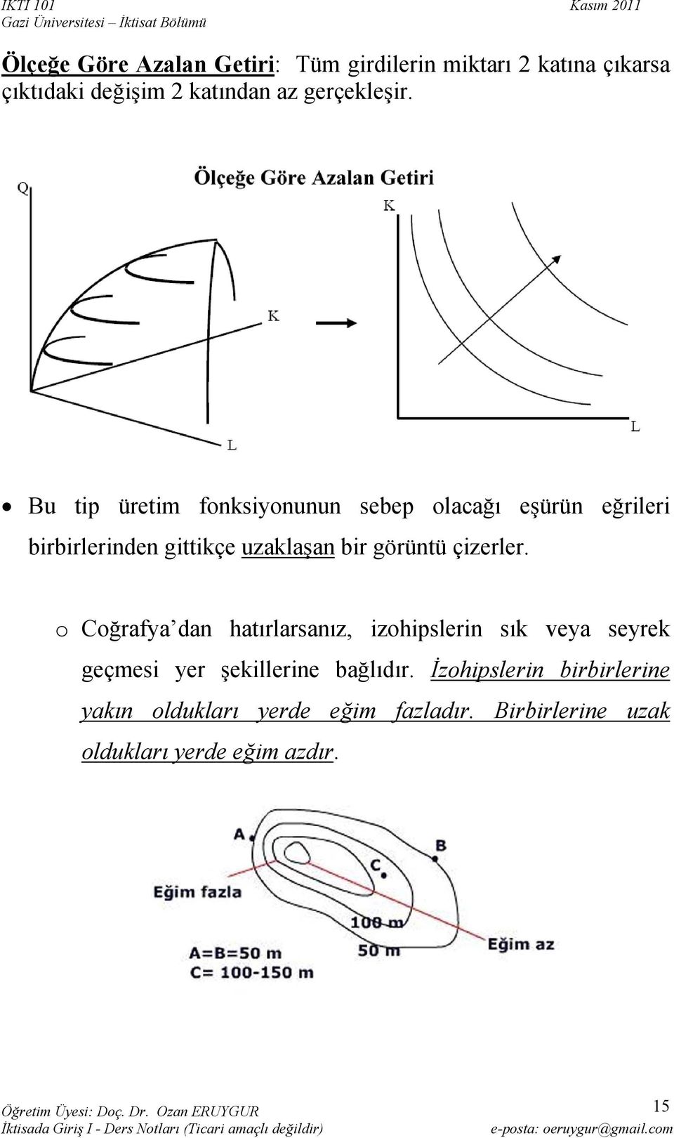 Bu tip üretim fonksiyonunun sebep olacağı eşürün eğrileri birbirlerinden gittikçe uzaklaşan bir görüntü