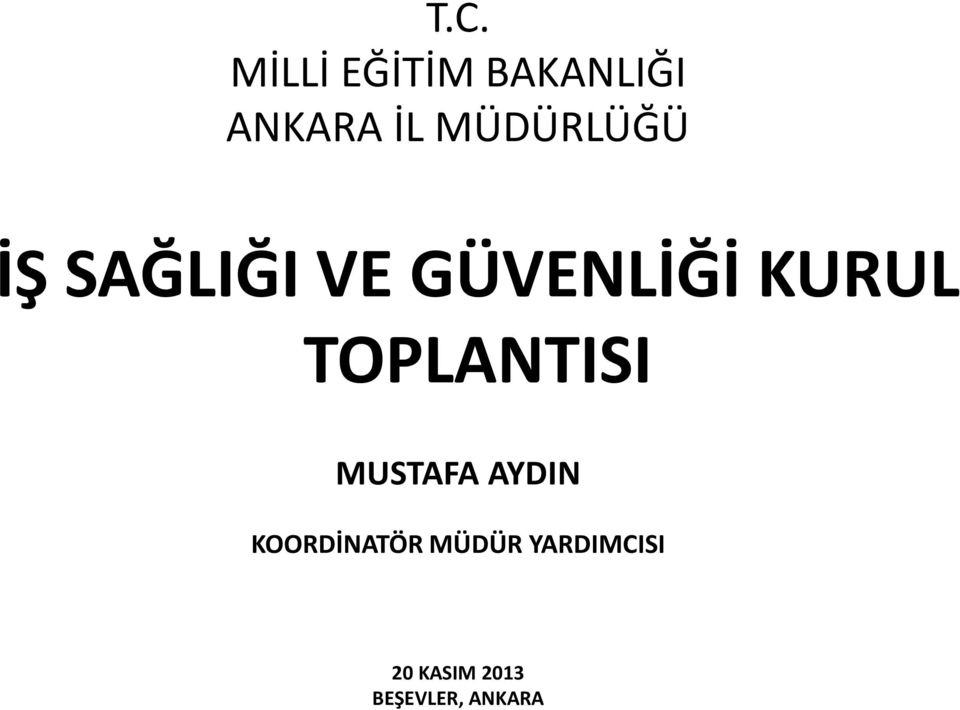 TOPLANTISI MUSTAFA AYDIN KOORDİNATÖR