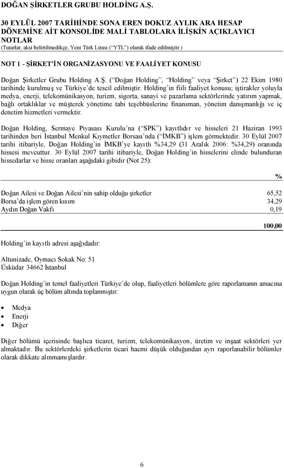 teşebbüslerine finansman, yönetim danışmanlığıve iç denetim hizmetleri vermektir.