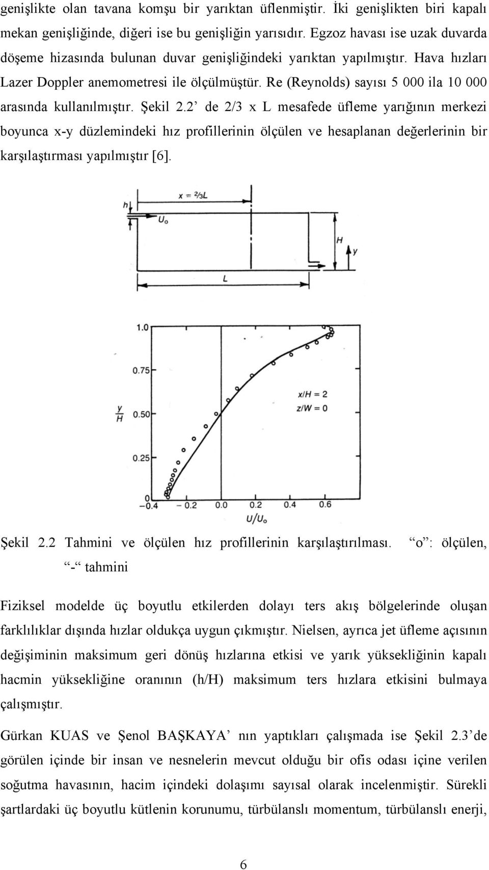 Re (Reynlds) sayısı 5 ila arasında kullanılmıştır. Şekil 2.