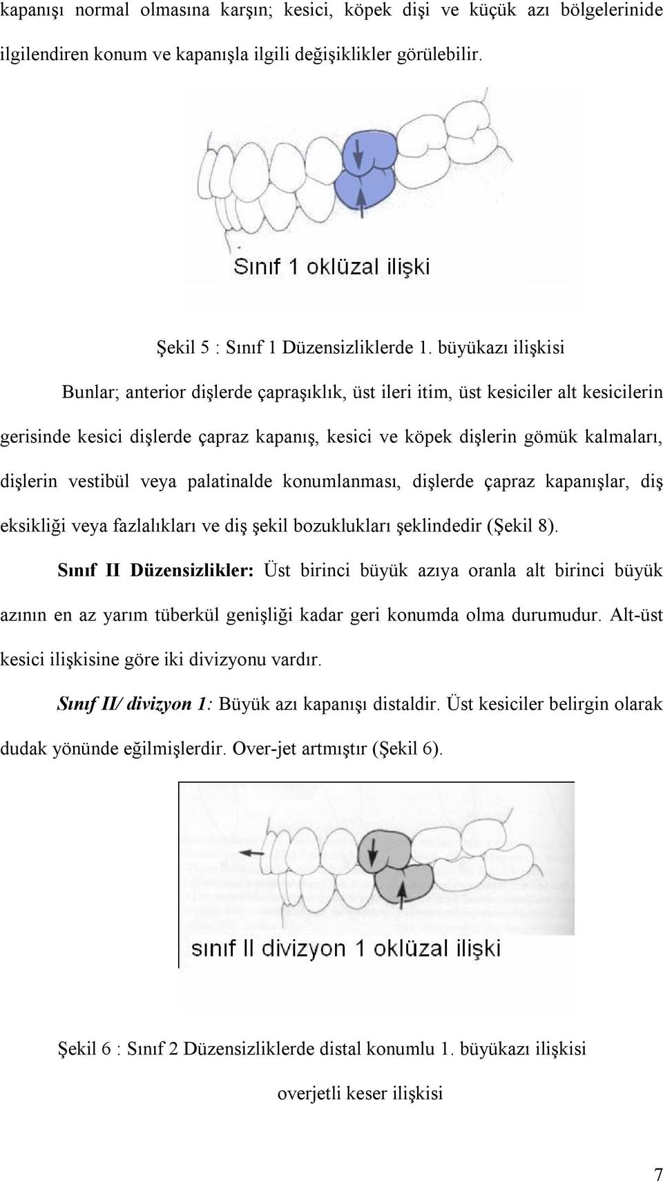 vestibül veya palatinalde konumlanması, dişlerde çapraz kapanışlar, diş eksikliği veya fazlalıkları ve diş şekil bozuklukları şeklindedir (Şekil 8).