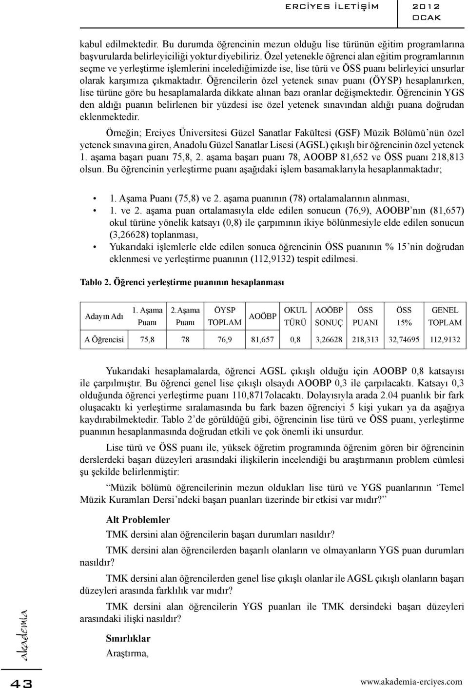 Öğrencilerin özel yetenek sınav puanı (ÖYSP) hesaplanırken, lise türüne göre bu hesaplamalarda dikkate alınan bazı oranlar değişmektedir.