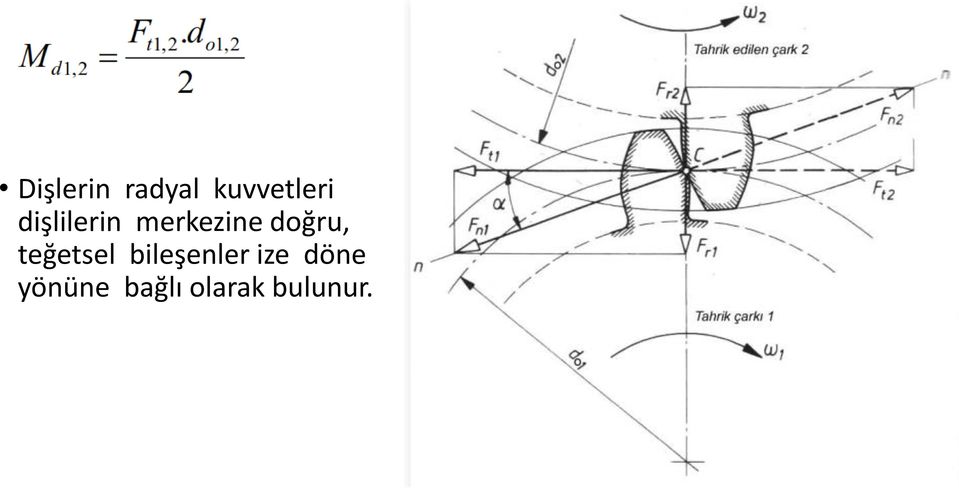 teğetsel bileşenler ize