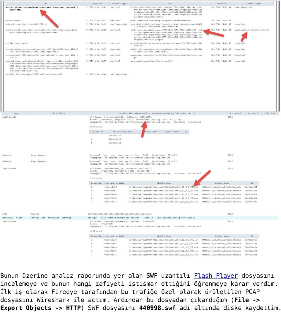 İlk iş olarak Fireeye tarafından bu trafiğe özel olarak ürületilen PCAP dosyasını Wireshark