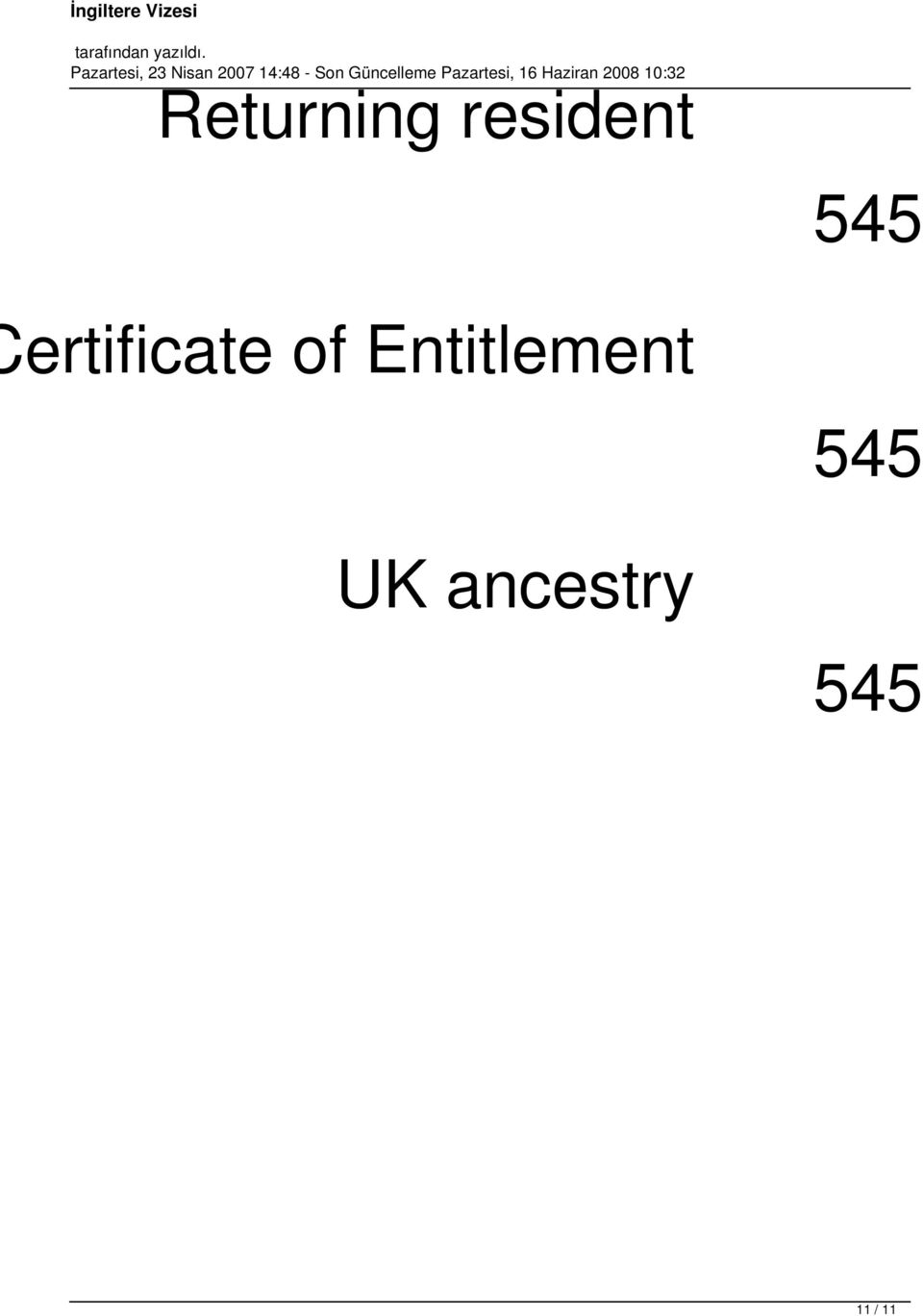 Entitlement 545 UK