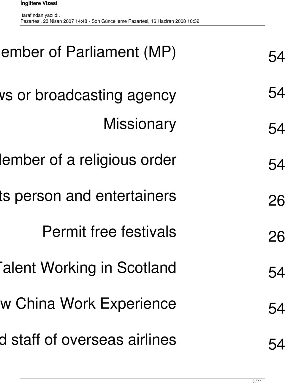 entertainers 26 Permit free festivals 26 alent Working in
