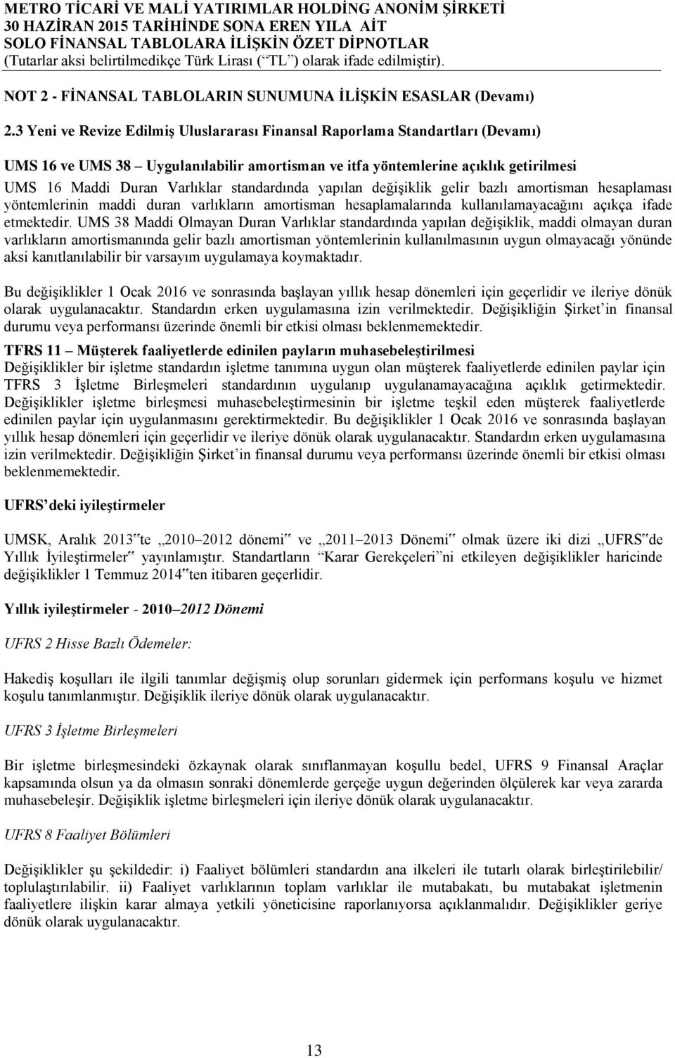 standardında yapılan değişiklik gelir bazlı amortisman hesaplaması yöntemlerinin maddi duran varlıkların amortisman hesaplamalarında kullanılamayacağını açıkça ifade etmektedir.