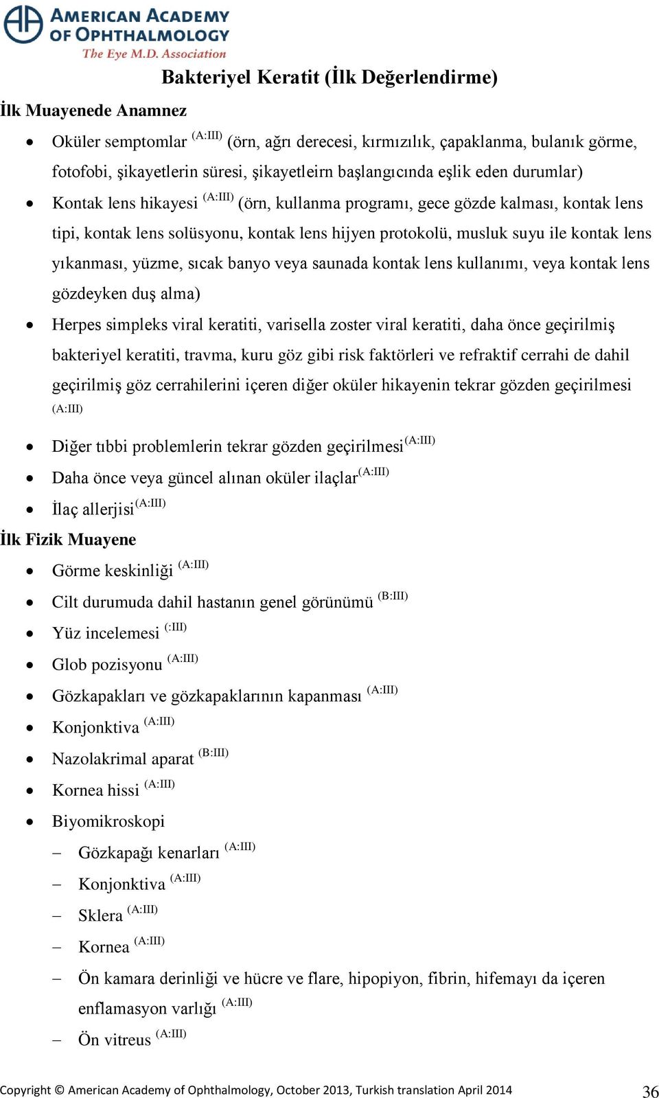 kontak lens yıkanması, yüzme, sıcak banyo veya saunada kontak lens kullanımı, veya kontak lens gözdeyken duş alma) Herpes simpleks viral keratiti, varisella zoster viral keratiti, daha önce