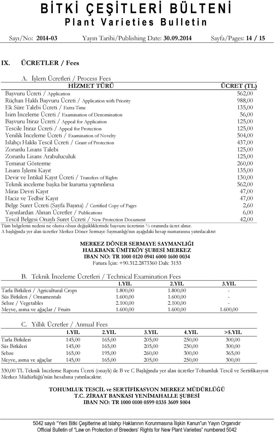 İnceleme Ücreti / Examination of Denomination 56,00 Başvuru İtiraz Ücreti / Appeal for Application 125,00 Tescile İtiraz Ücreti / Appeal for Protection 125,00 Yenilik İnceleme Ücreti / Examination of