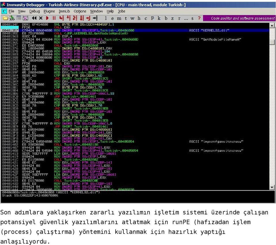 yazılımlarını atlatmak için runpe (hafızadan işlem