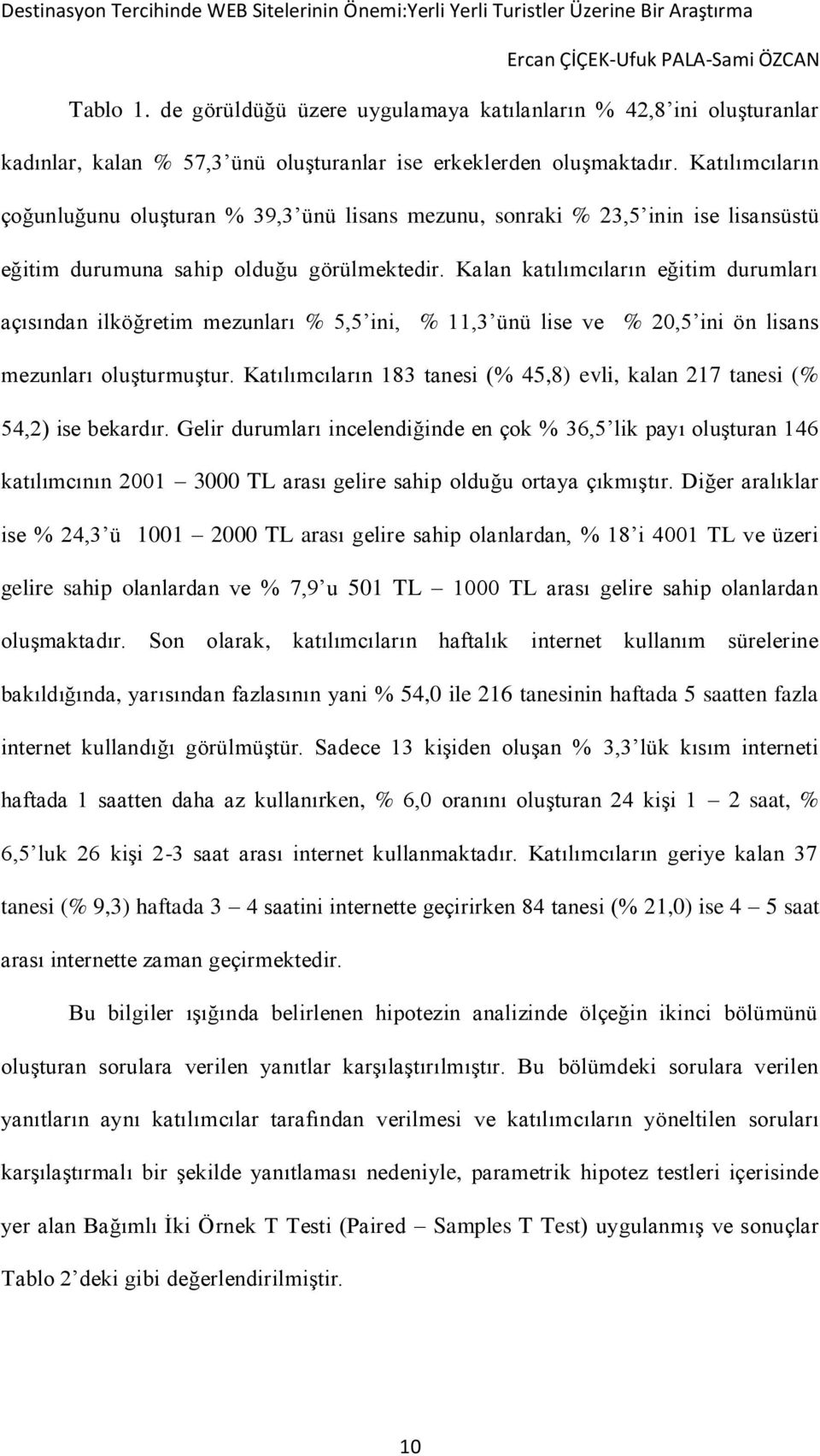 Katılımcıların çoğunluğunu oluşturan % 39,3 ünü lisans mezunu, sonraki % 23,5 inin ise lisansüstü eğitim durumuna sahip olduğu görülmektedir.