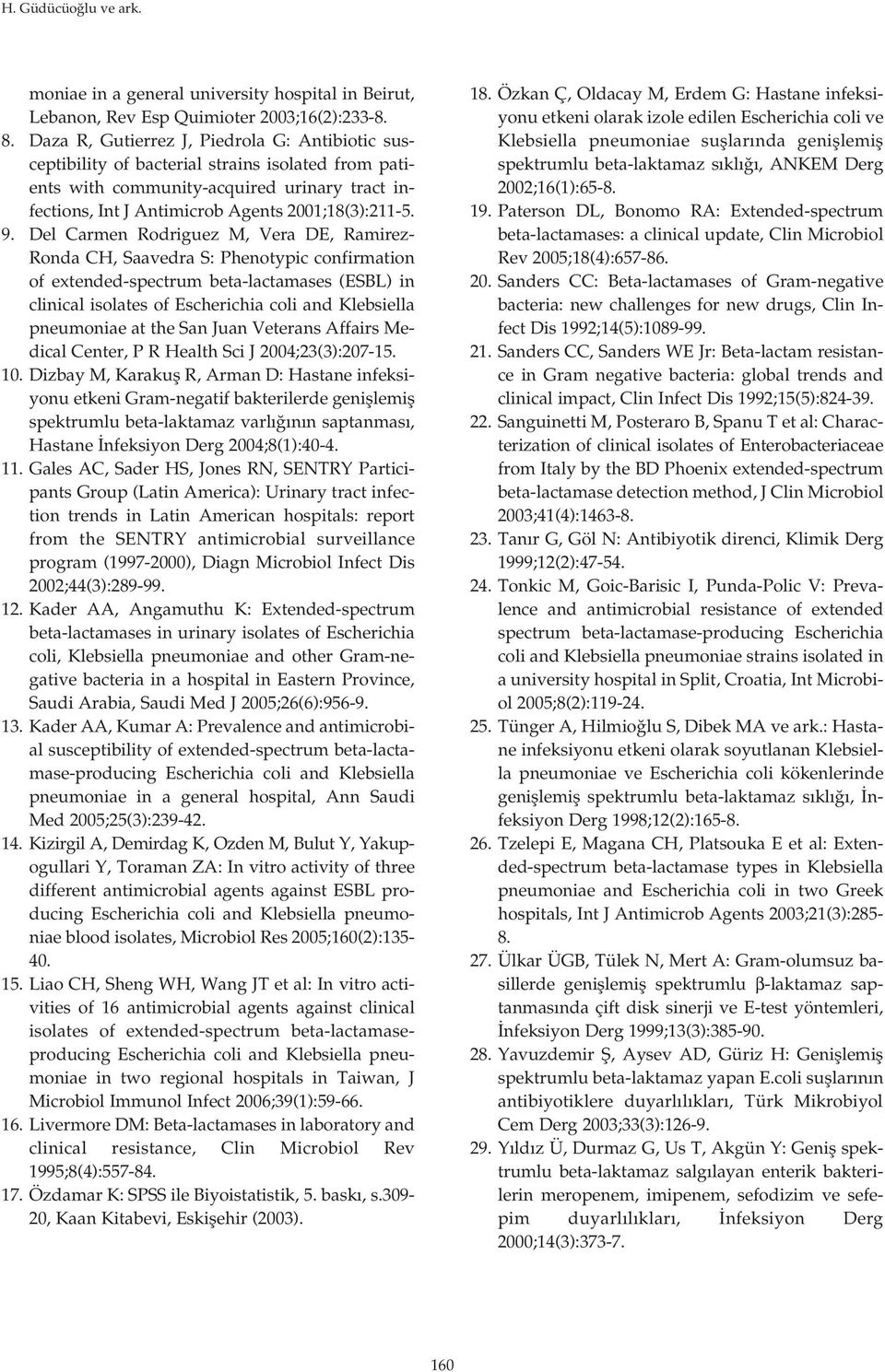 Del Carmen Rodriguez M, Vera DE, Ramirez- Ronda CH, Saavedra S: Phenotypic confirmation of extended-spectrum beta-lactamases (ESBL) in clinical isolates of Escherichia coli and Klebsiella pneumoniae