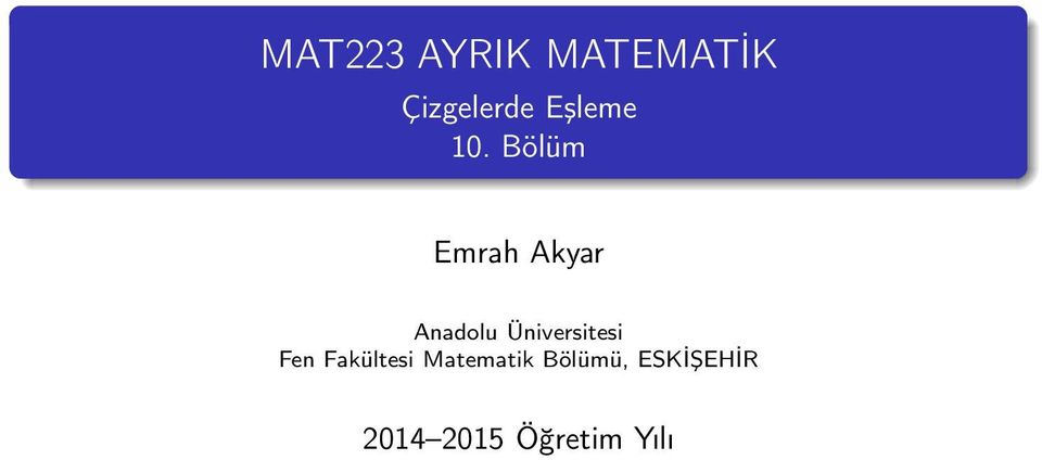 Bölüm Emrah Akyar Anadolu