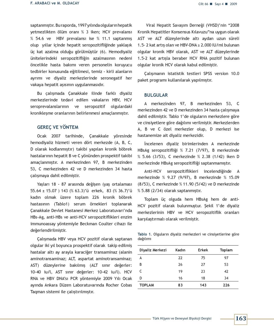 Hemodiyaliz ünitelerindeki seropozitifliğin azalmasının nedeni öncelikle hasta bakımı veren personelin koruyucu tedbirler konusunda eğitilmesi, temiz - kirli alanların ayrımı ve diyaliz merkezlerinde