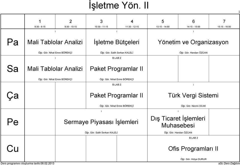 Gör. Nhat Emre ÖREKÇİ.LA ket Programlar II Türk Verg Sstem Öğr. Gör. Nhat Emre ÖREKÇİ Öğr. Gör. Necm OCAK Sermaye Pyasası İşlemler Öğr.