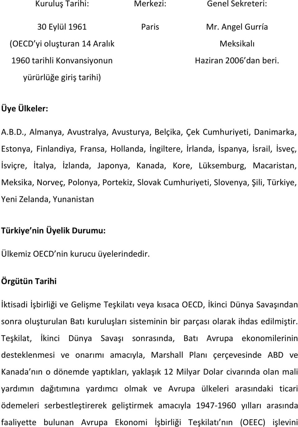 , Almanya, Avustralya, Avusturya, Belçika, Çek Cumhuriyeti, Danimarka, Estonya, Finlandiya, Fransa, Hollanda, İngiltere, İrlanda, İspanya, İsrail, İsveç, İsviçre, İtalya, İzlanda, Japonya, Kanada,