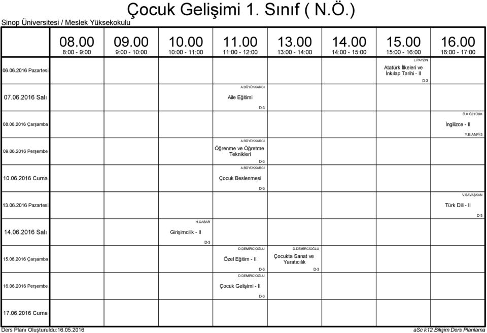 BÜYÜKKARCI Y.B.ANFİ-3 V.SAVAŞKAN H.CABAR Girişimcilik - II D.