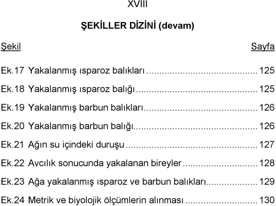 20 Yakalanmış barbun balığı...126 Ek.21 Ağın su içindeki duruşu...127 Ek.