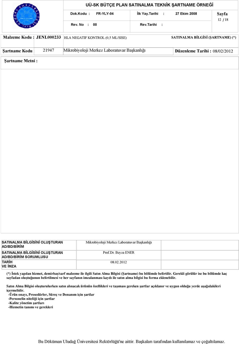 JENL0233 HLA NEGATIF KONTROL (0,5 ML/SISE)