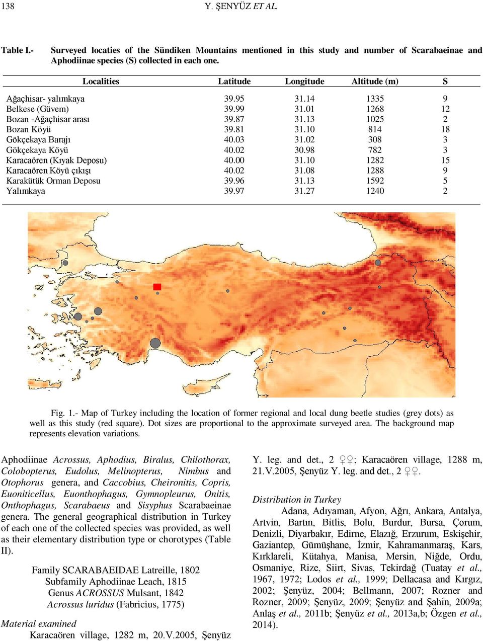 10 814 18 Gökçekaya Barajı 40.03 31.02 308 3 Gökçekaya Köyü 40.02 30.98 782 3 Karacaören (Kıyak Deposu) 40.00 31.10 1282 15 Karacaören Köyü çıkışı 40.02 31.08 1288 9 Karakütük Orman Deposu 39.96 31.