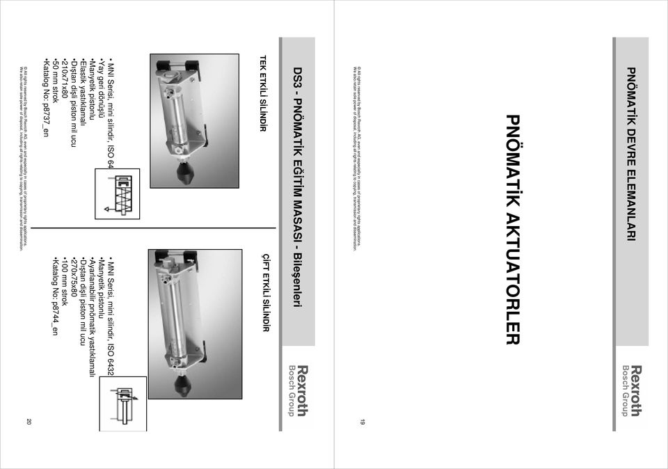 Dıştan dişli piston mil ucu 0x7x80 50 mm strok Katalog No: p8737_en MNI Serisi, mini silindir, ISO 643 Manyetik