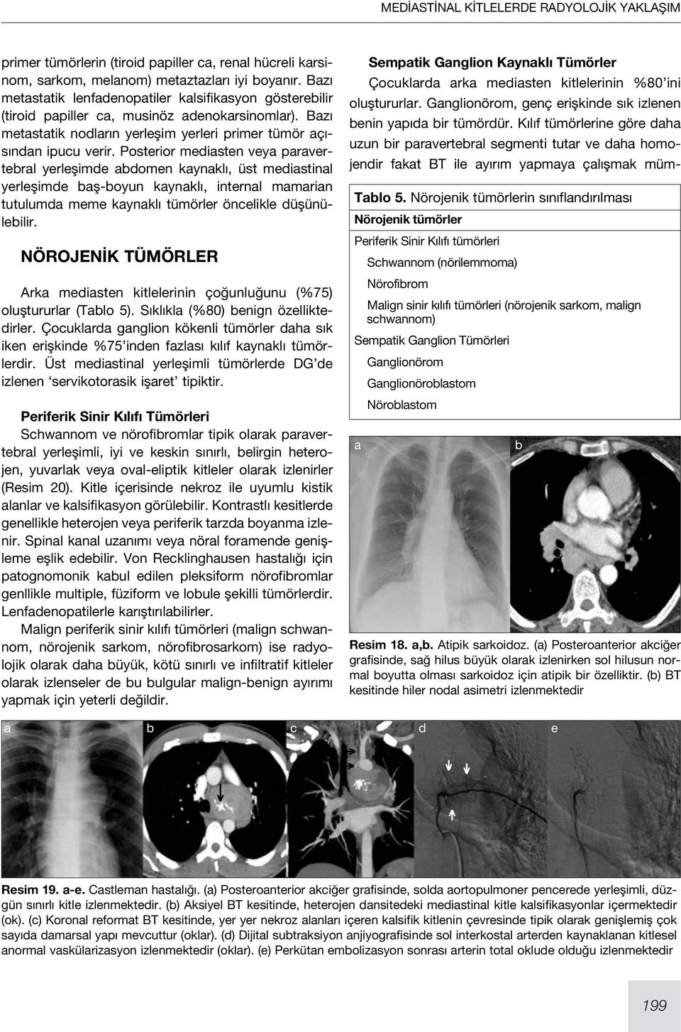 Posterior mediasten veya paravertebral yerleşimde abdomen kaynaklı, üst mediastinal yerleşimde baş-boyun kaynaklı, internal mamarian tutulumda meme kaynaklı tümörler öncelikle düşünülebilir.