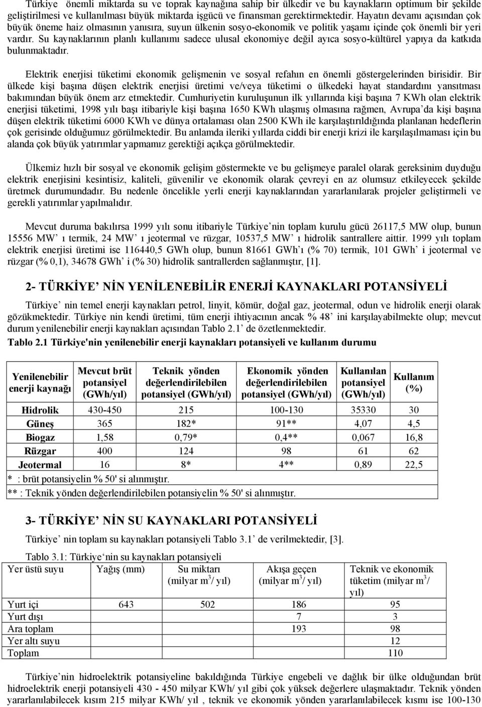 Su kaynaklarının planlı kullanımı sadece ulusal ekonomiye değil ayıca sosyo-kültürel yapıya da katkıda bulunmaktadır.