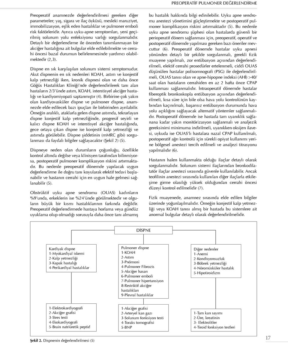 Detaylı bir değerlendirme ile önceden tanımlanmayan bir akciğer hastalığına ait bulgular elde edilebilmekte ve cerrahi öncesi bazal durumun belirlenmesinde yardımcı olabilmektedir (2,3).