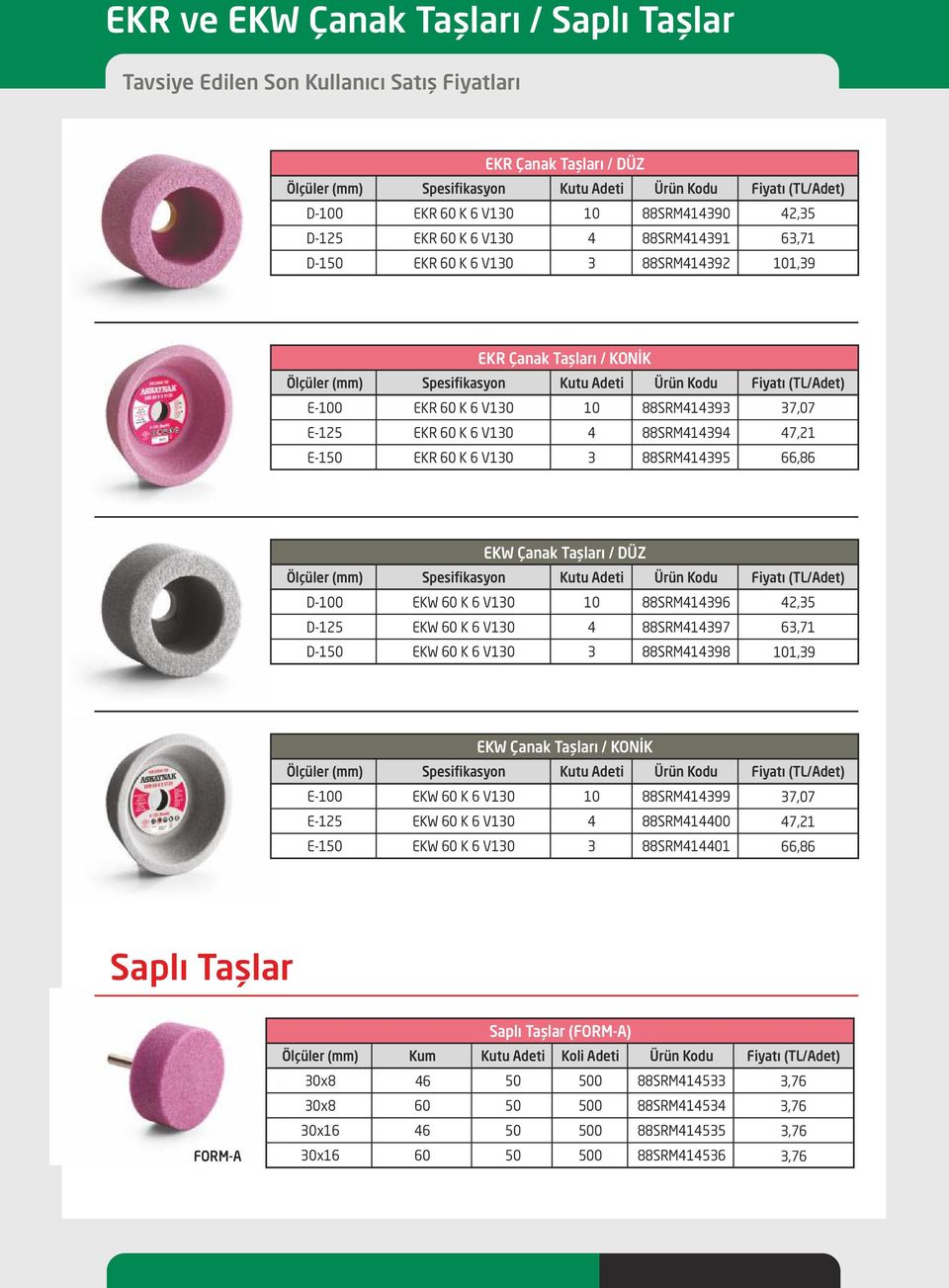 Spesifikasyon EKW K 6 V130 88SRM414396 EKW K 6 V130 4 88SRM414397 EKW K 6 V130 3 88SRM414398 42,35 63,71 1,39 E0 E125 E1 EKW Çanak Taşları / KONİK Spesifikasyon EKW K 6 V130 88SRM414399