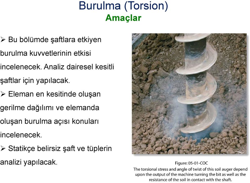 Eleman en kesitinde oluşan gerilme dağılımı ve elemanda oluşan burulma