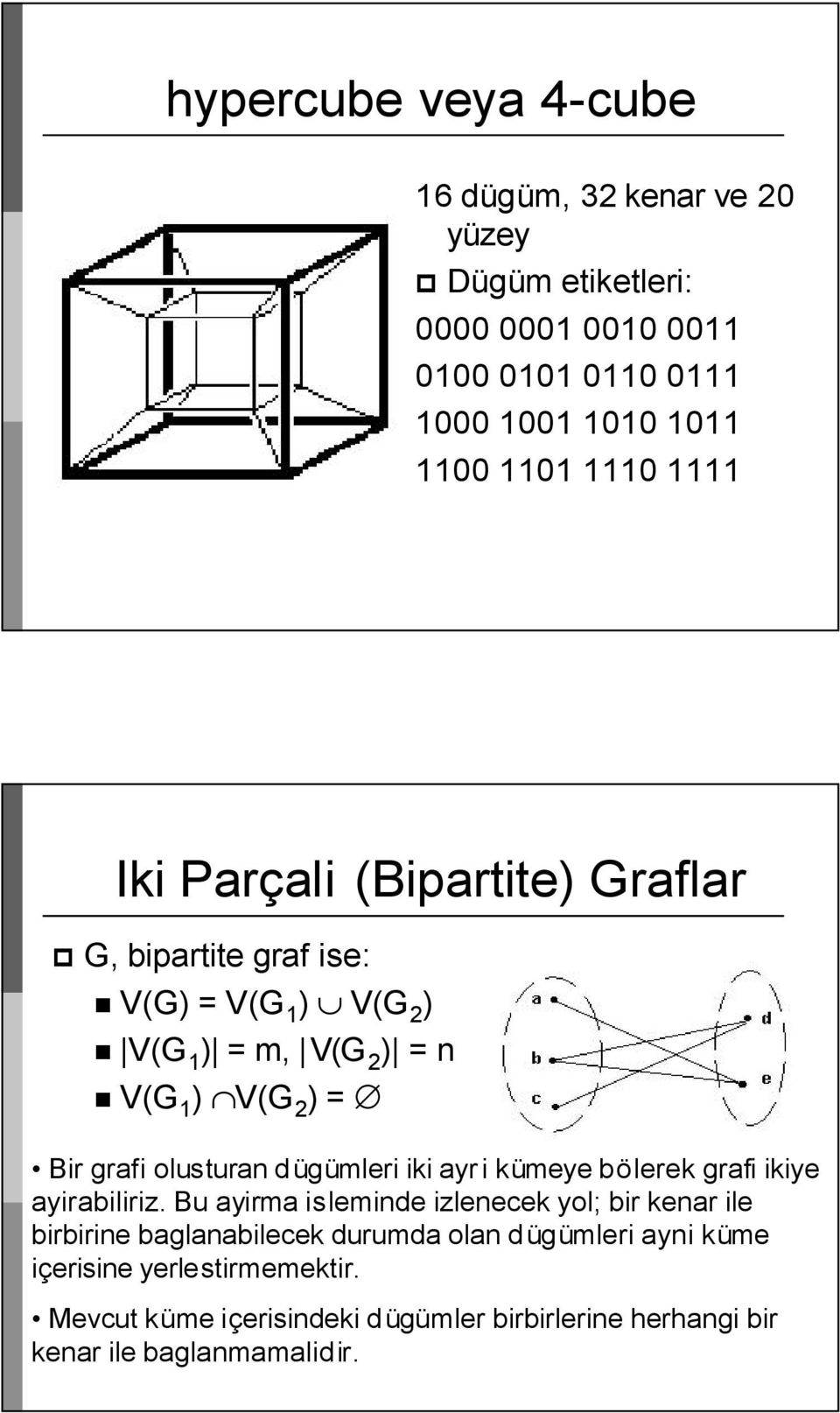 grafi ikiye ayirabiliriz.