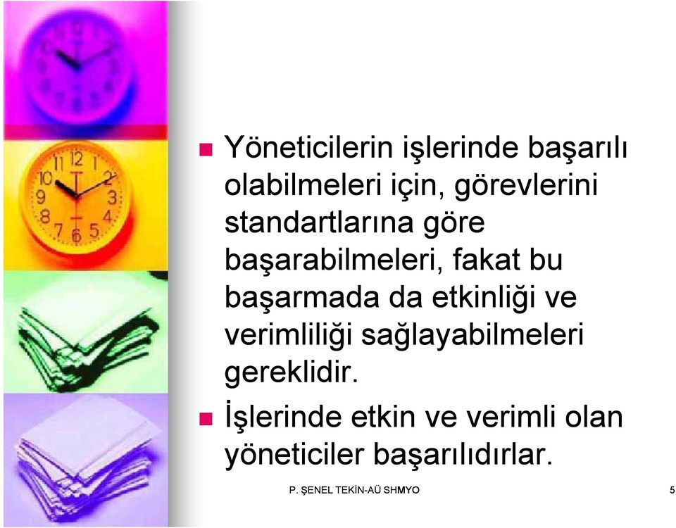 etkinliği ve verimliliği sağlayabilmeleri gereklidir.