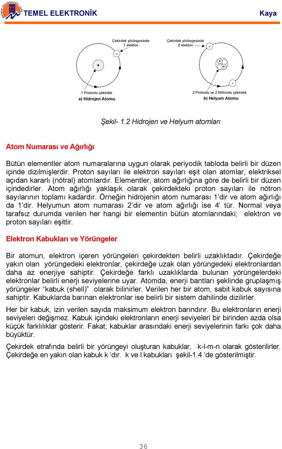 Proton sayıları ile elektron sayıları eşit olan atomlar, elektriksel açıdan kararlı (nötral) atomlardır. Elementler, atom ağırlığına göre de belirli bir düzen içindedirler.