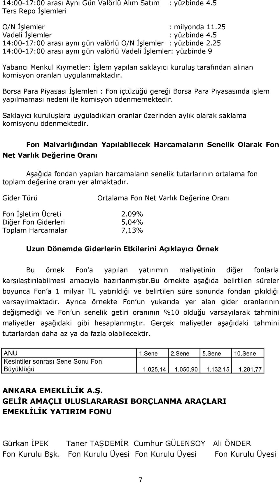 25 14:00-17:00 arası aynı gün valörlü Vadeli İşlemler: yüzbinde 9 Yabancı Menkul Kıymetler: İşlem yapılan saklayıcı kuruluş tarafından alınan komisyon oranları uygulanmaktadır.