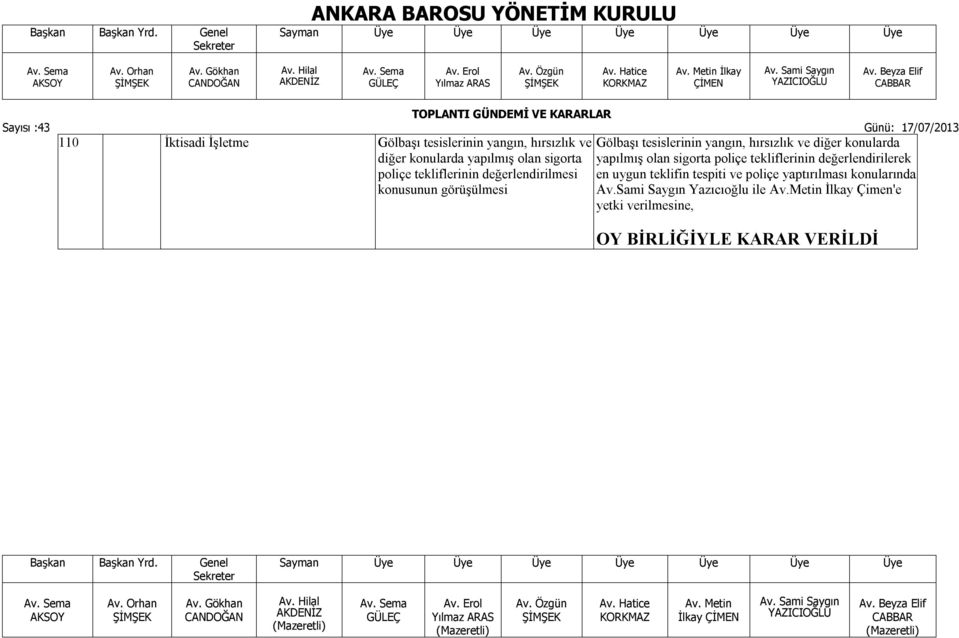 değerlendirilerek poliçe tekliflerinin değerlendirilmesi en uygun teklifin tespiti ve poliçe yaptırılması