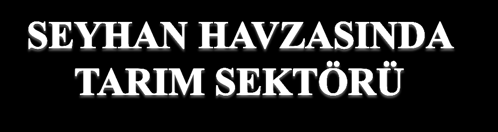 Zamantı ve Göksu Alt Havzalarında nüfusun %35 i tarımla uğraģıyor Mevcut, gelecek ve kurak döneme göre havzanın durumuna ve