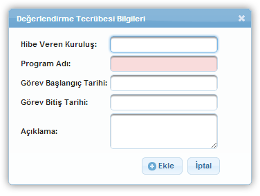 Yabancı Dil Bilgisi Penceresi Yabancı Dil Bilgisi Penceresi nde yer alan ilgili alanlar doldurulur ve seçim işlemi tamamlanır.