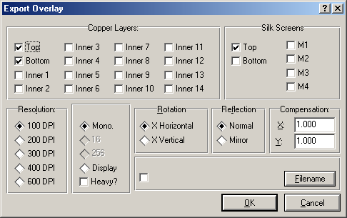 125 Şekil 4.18. Export overlay diyalog kutusu 4.2.2.11. Manufacturing Notes Cadcam çıktıları için çeşitli notlar alınmasını sağlar. 4.2.2.12. Cadcam Output Cadcam çıktısı için çeşitli ayarların yapılmasını ve Cadcam çıktısı alınmasını sağlar.