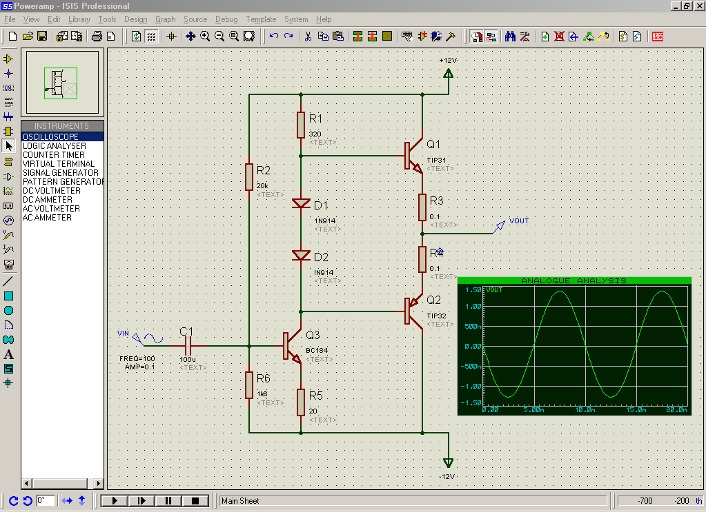 214 Ayrıca bu simülasyon için girişe Virtual Instruments altındaki sinyal jeneratörü yerine Generator simgesine basılarak seçilen ve problarla aynı şekilde yerleştirilebilen sinyal jeneratörleri