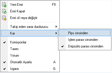 Fiyat 2: Pozisyon açtığınız veya bekleyen emir oluşturduğunuz paritenin anlık fiyatını gösterir. Komisyon: Komisyon alınan işlemler için ödenecek tutarı gösterir.