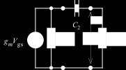 Transistörün iç kapasitelerini hesaba katan küçük işaret eşdeğer devresi konularak devrenin eşdeğeri çizilirse Şekil 11-2 deki devre elde edilir.