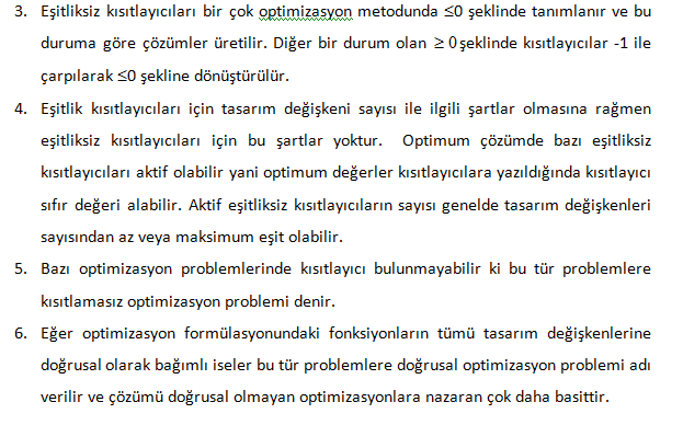 Optimizasyonun özellikleri