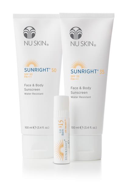 Sunright 50 & 35 Sunright Lip Balm 15 Teknoloji ile UVA/UVB koruması Boyut: Sunright 50, 35: 100 ml Sunright Lip Balm 15: 4.