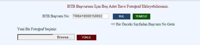 Figür 21 BTB Başvurusu İlave Doküman Yükleme: Yukarıdaki menü den Başvuru İlave Dokümanlar sekmesinde belirli olan bir kayıta ait ilave doküman veya başvuru için